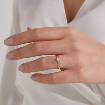 0.12 CT Baguette Cut Diamond Rose Gold Ring - Nev Jewellery (1)