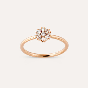 0.15 CT Baguette Cut Diamond Rose Gold Ring - Nev Jewellery