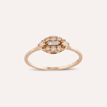 0.30 CT Baguette Cut Diamond Rose Gold Ring - Nev Jewellery