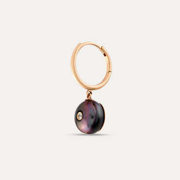 0.02 CT Diamond and Black Pearl Single Earring - Nev Jewellery (1)