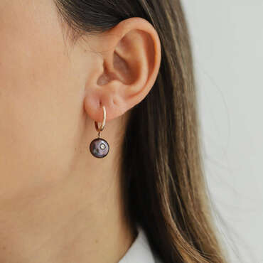 0.02 CT Diamond and Black Pearl Single Earring - Nev Jewellery