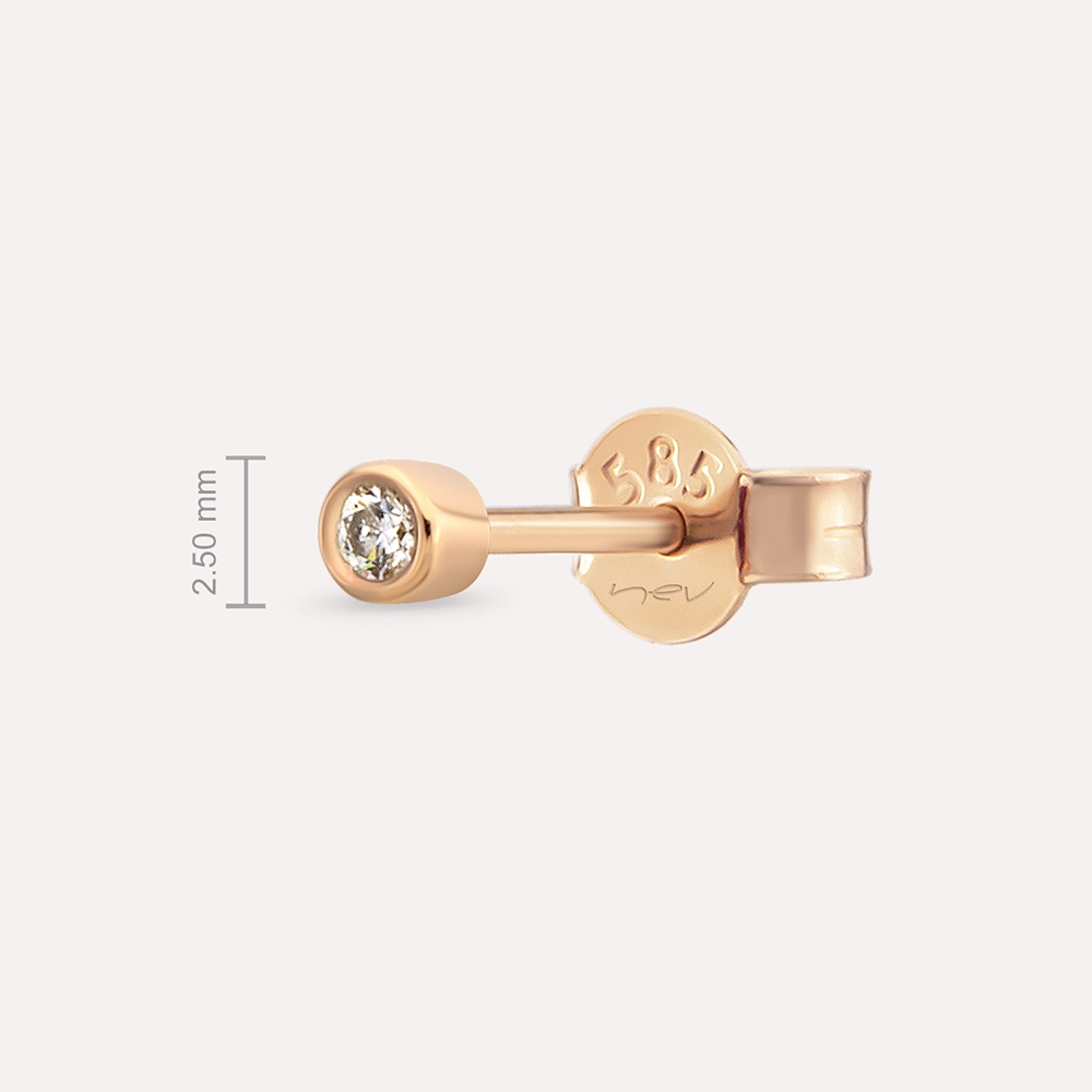 0.02 CT Diamond Rose Gold Single Earring - 2