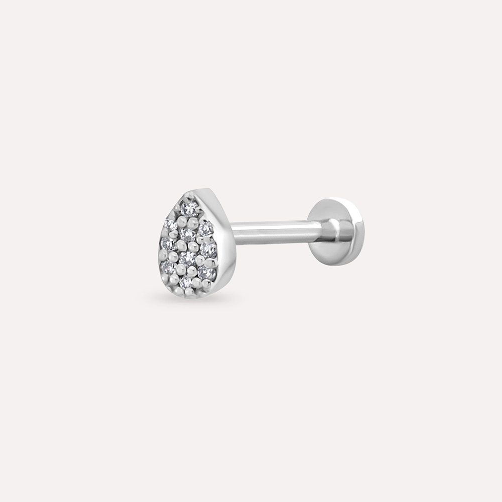 0.03 CT Diamond White Gold Piercing - 1