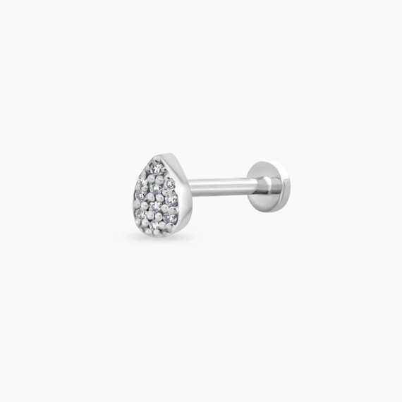 0.03 CT Diamond White Gold Piercing - Nev Jewellery