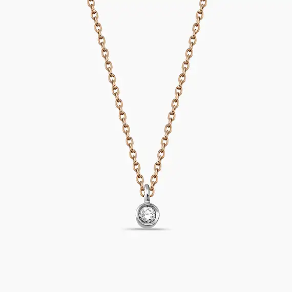 0.03 CT Pırlanta Taşlı Kolye - 1
