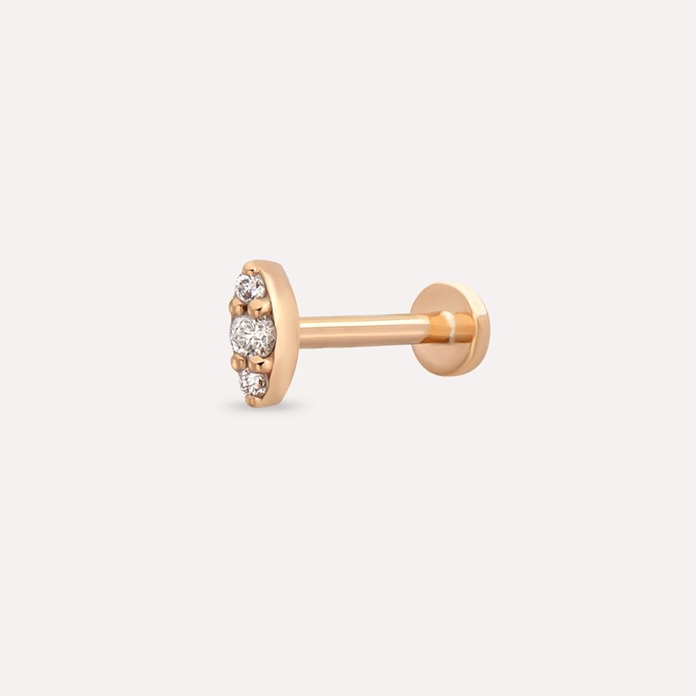 0.04 CT Diamond Rose Gold Piercing - 1