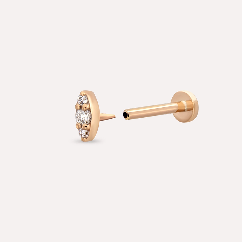 0.04 CT Diamond Rose Gold Piercing - 2