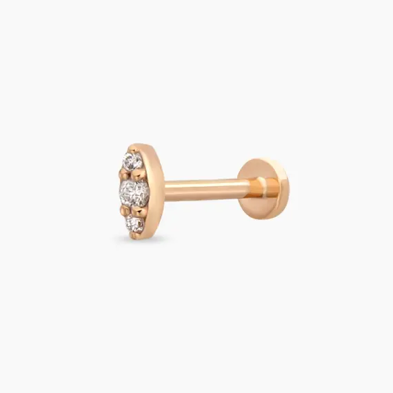 0.04 CT Diamond Rose Gold Piercing - 1