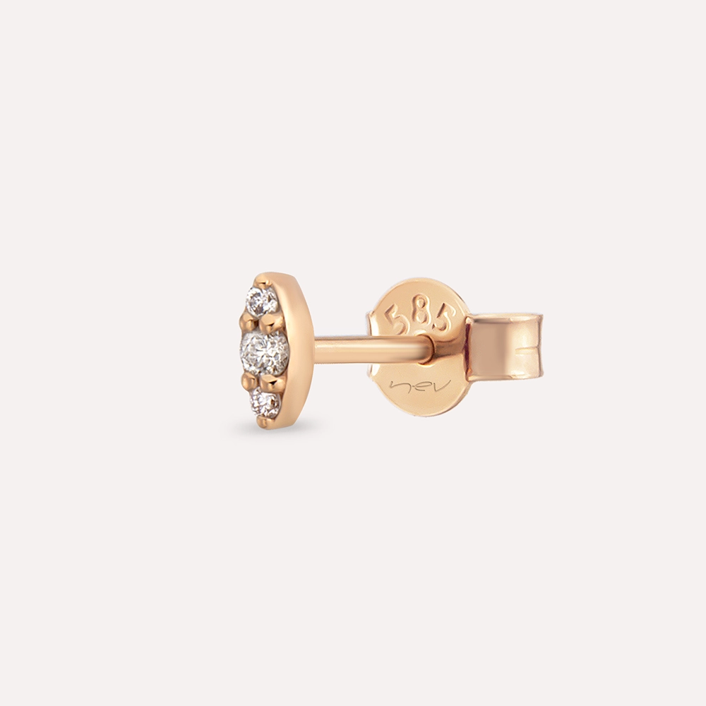 0.04 CT Diamond Rose Gold Single Earring - 1