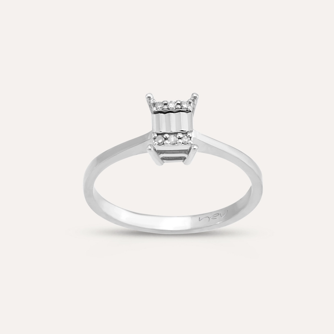 0.04 CT Diamond White Gold Ring - 2