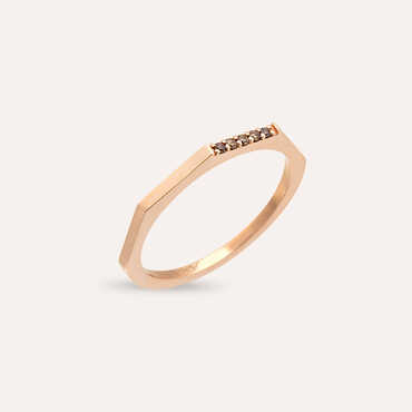 0.05 CT Brown Diamond Rose Gold Ring - Nev Jewellery
