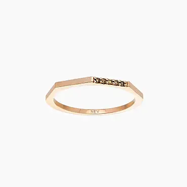 0.05 CT Brown Pırlanta Taşlı Rose Altın Yüzük - Nev Jewellery (1)