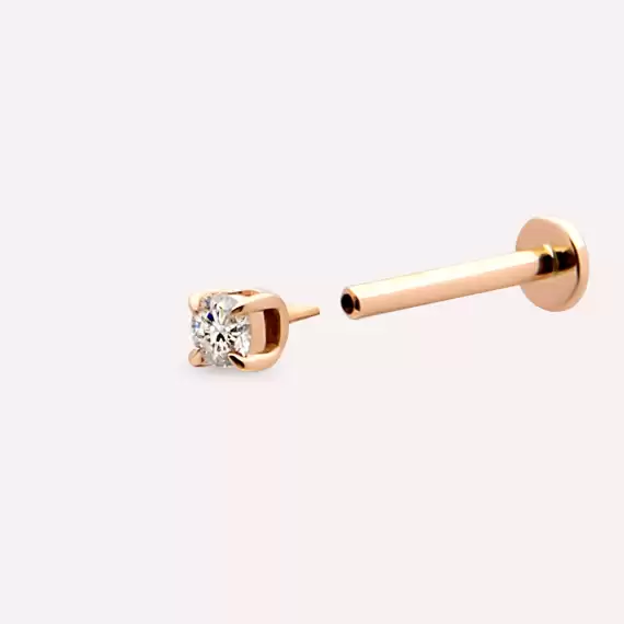 0.05 CT Diamond Rose Gold Solitaire Piercing - 5