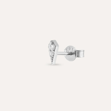 0.05 CT Diamond White Gold Mini Single Earring - Nev Jewellery