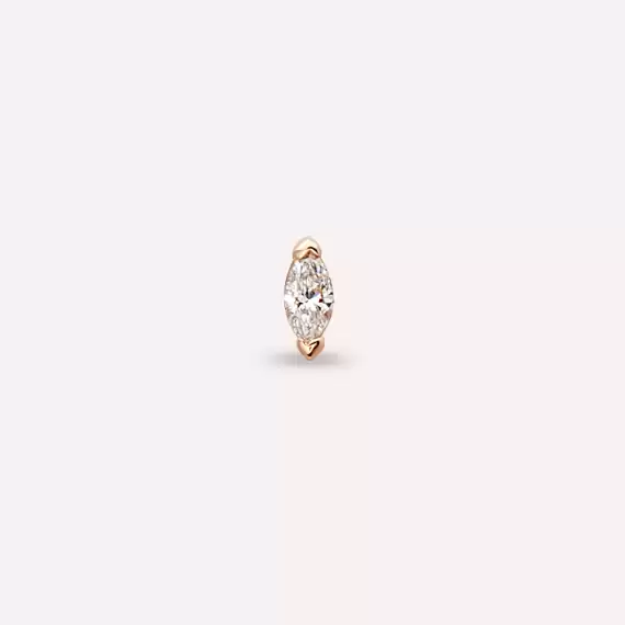 0.08 CT Marquise Cut Diamond Rose Gold Piercing - 2