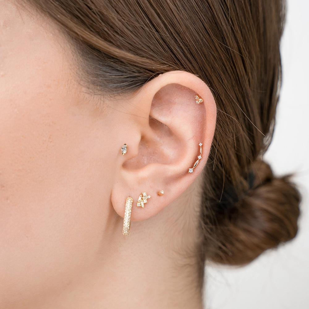 0.08 CT Marquise Cut Diamond Rose Gold Piercing - Nev Jewellery (1)