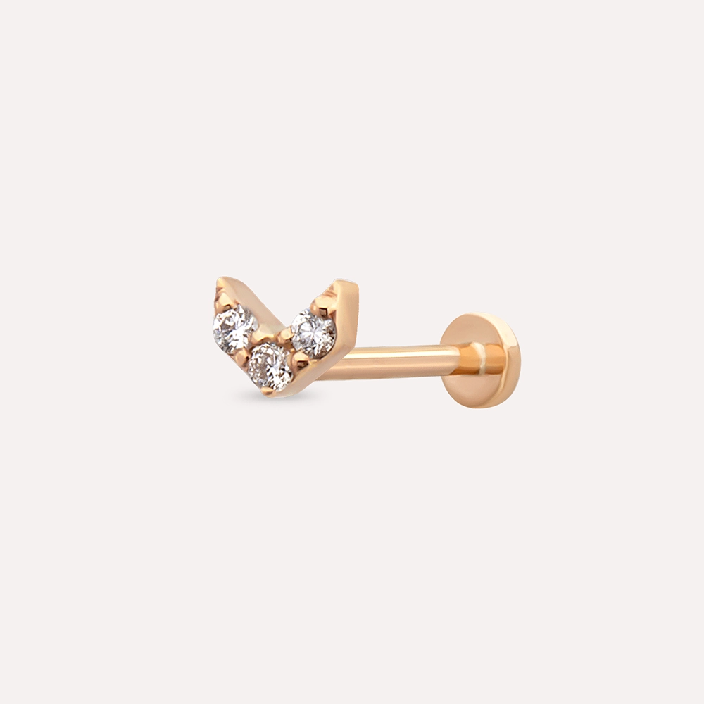 0.06 CT Diamond Rose Gold Piercing - 1