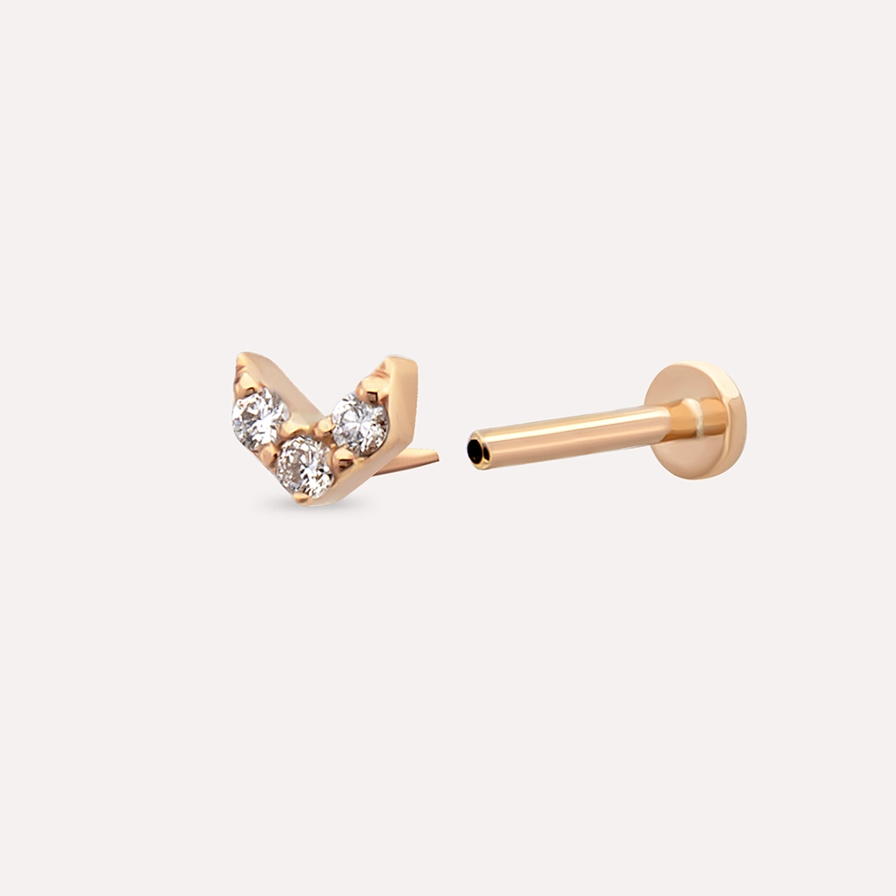 0.06 CT Diamond Rose Gold Piercing - 2