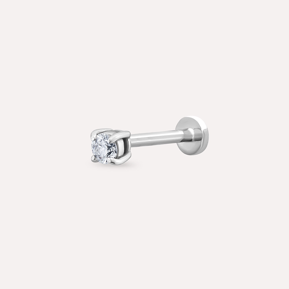 0.06 CT Diamond White Gold Solitaire Piercing - 1