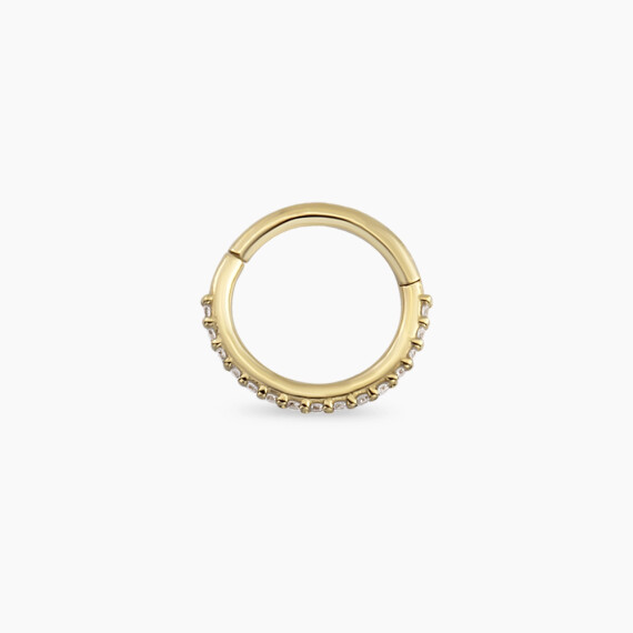 0.06 CT Diamond Yellow Gold Hoop Piercing - Nev Jewellery