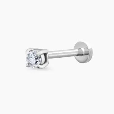 0.06 CT Pırlanta Beyaz Altın Tektaş Piercing - Nev Jewellery (1)