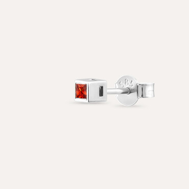 0.06 CT Red Sapphire White Gold Mini Single Earring - Nev Jewellery
