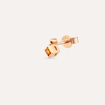 0.07 CT Yellow Sapphire Rose Gold Mini Single Earring - Nev Jewellery