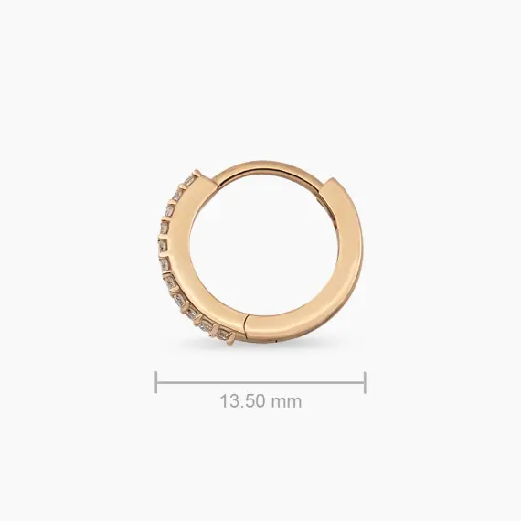 0.09 CT Diamond Rose Gold Conch Piercing - 3