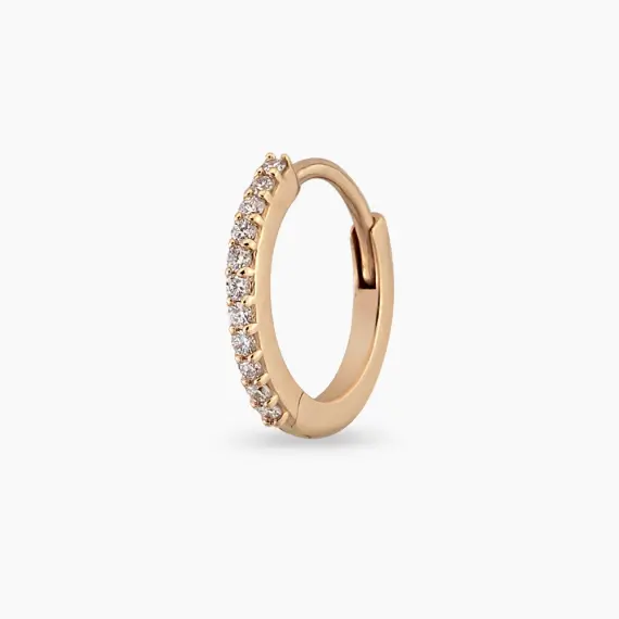 0.09 CT Diamond Rose Gold Conch Piercing - 1