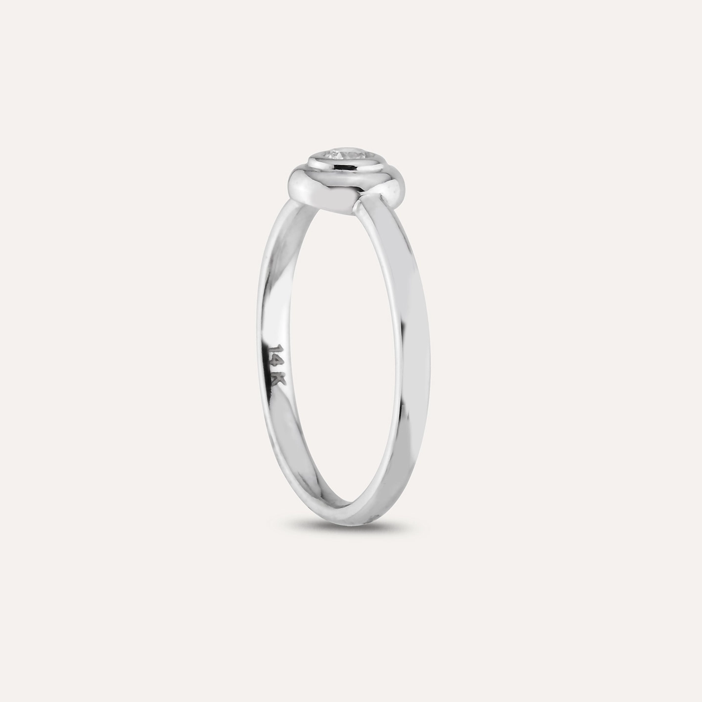 0.09 CT Diamond White Gold Ring - 3