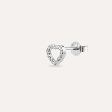 0.09 CT Diamond White Gold Single Earring - Nev Jewellery