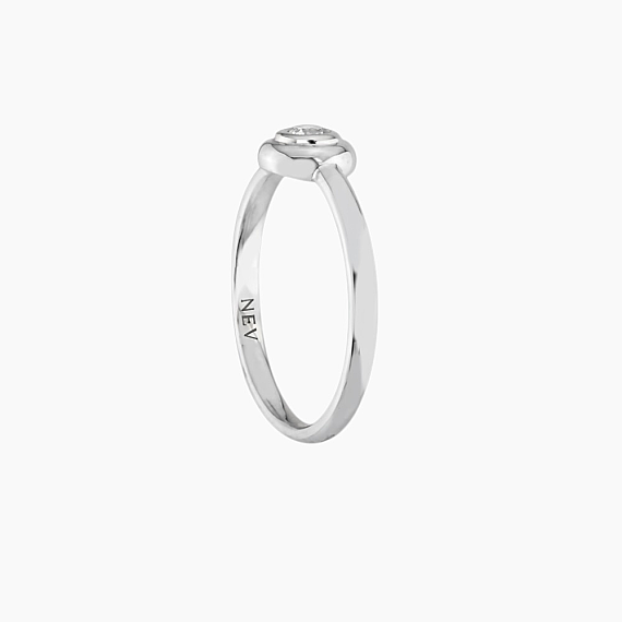0.09 CT Pırlanta Taşlı Beyaz Altın Yüzük - 4