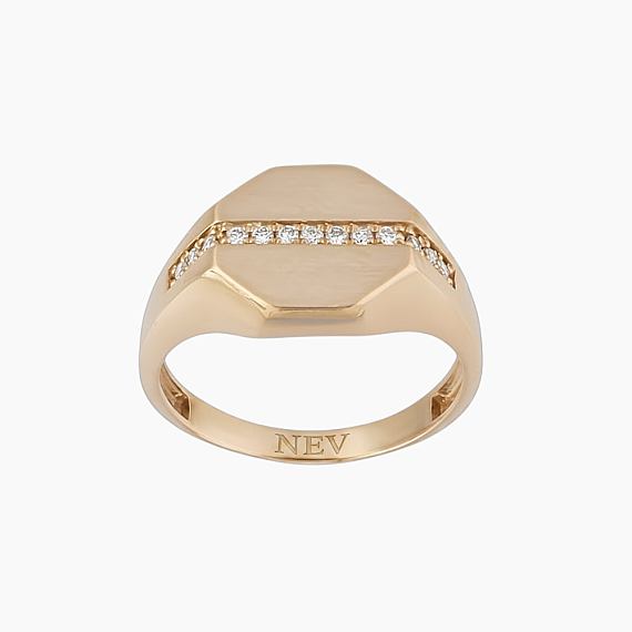 0.10 CT Pırlanta Taşlı Rose Altın Şövalye Yüzük - 4