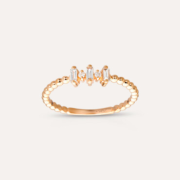 0.12 CT Baguette Cut Diamond Rose Gold Minimal Ring - Nev Jewellery (1)
