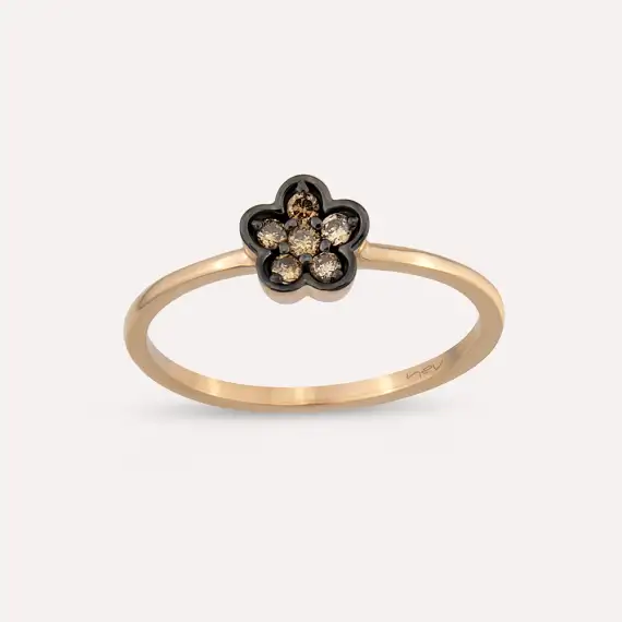 0.12 CT Brown Diamond Rose Gold Ring - 1