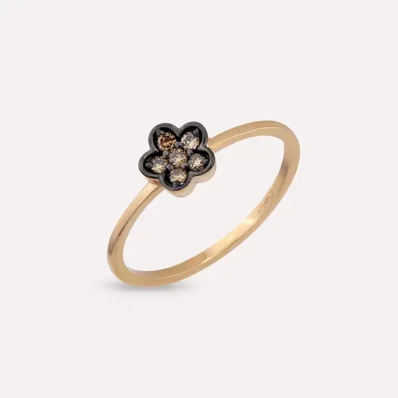 0.12 CT Brown Diamond Rose Gold Ring - 3