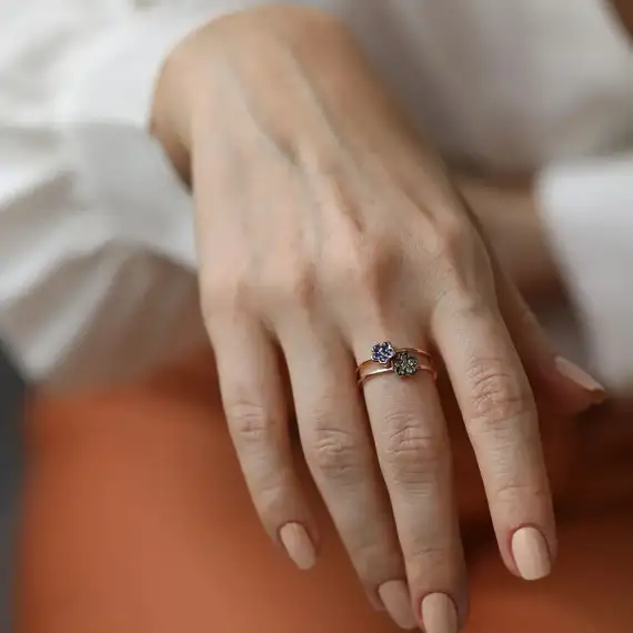 0.12 CT Brown Diamond Rose Gold Ring - 4