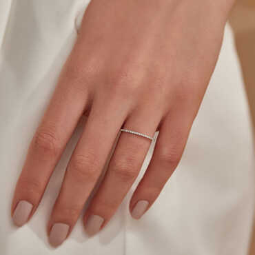 Split 0.12 CT Diamond White Gold Half Eternity Ring - Nev Jewellery (1)