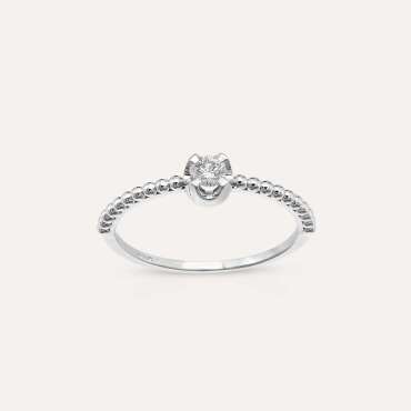 0.13 CT Diamond White Gold Solitaire Ring - Nev Jewellery (1)