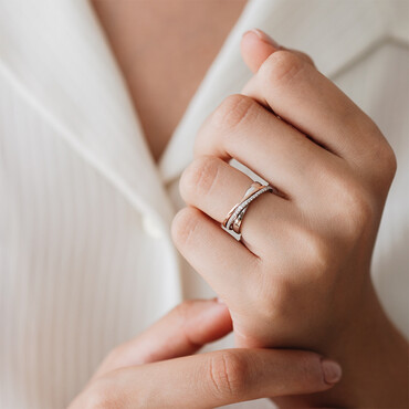 0.13 CT Pırlanta Taşlı Sarmal Alyans Yüzük - Nev Jewellery (1)