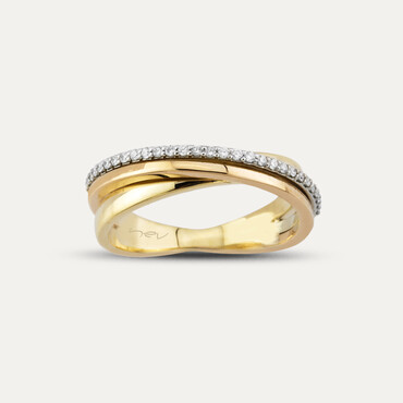 0.13 CT Pırlanta Taşlı Sarmal Alyans Yüzük - Nev Jewellery