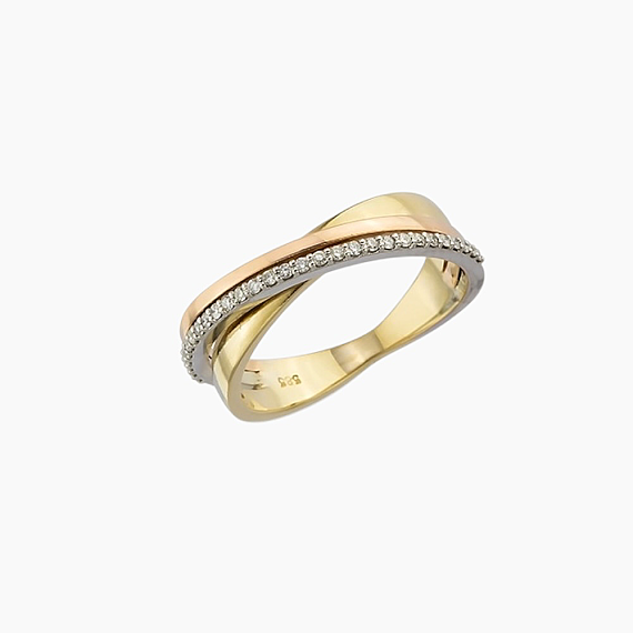 0.13 CT Pırlanta Taşlı Sarmal Alyans Yüzük - 6