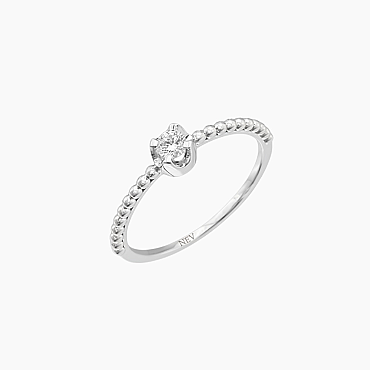 0.13 CT Tektaş Pırlanta Beyaz Altın Yüzük - Nev Jewellery (1)