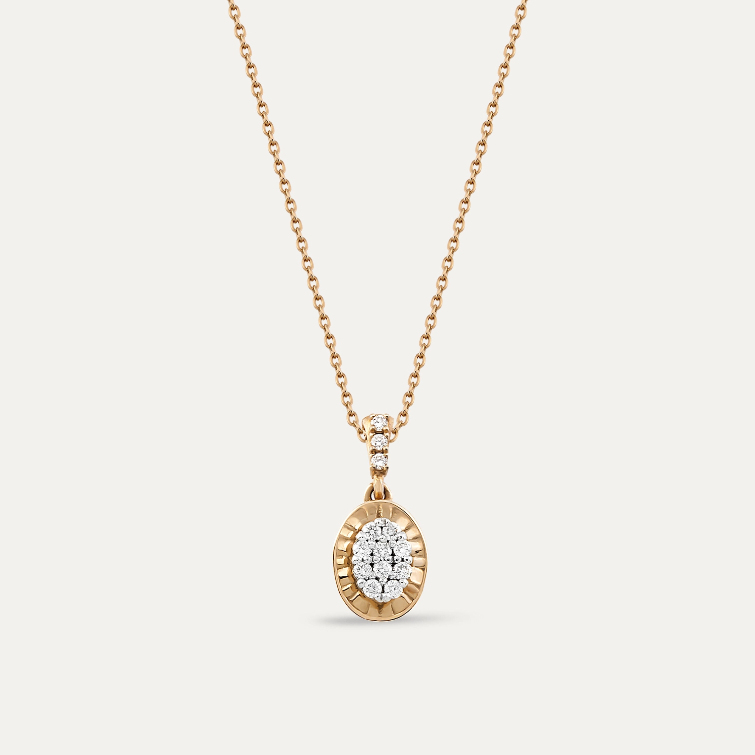 0.14 CT Diamond Rose Gold Coronet Necklace - 1