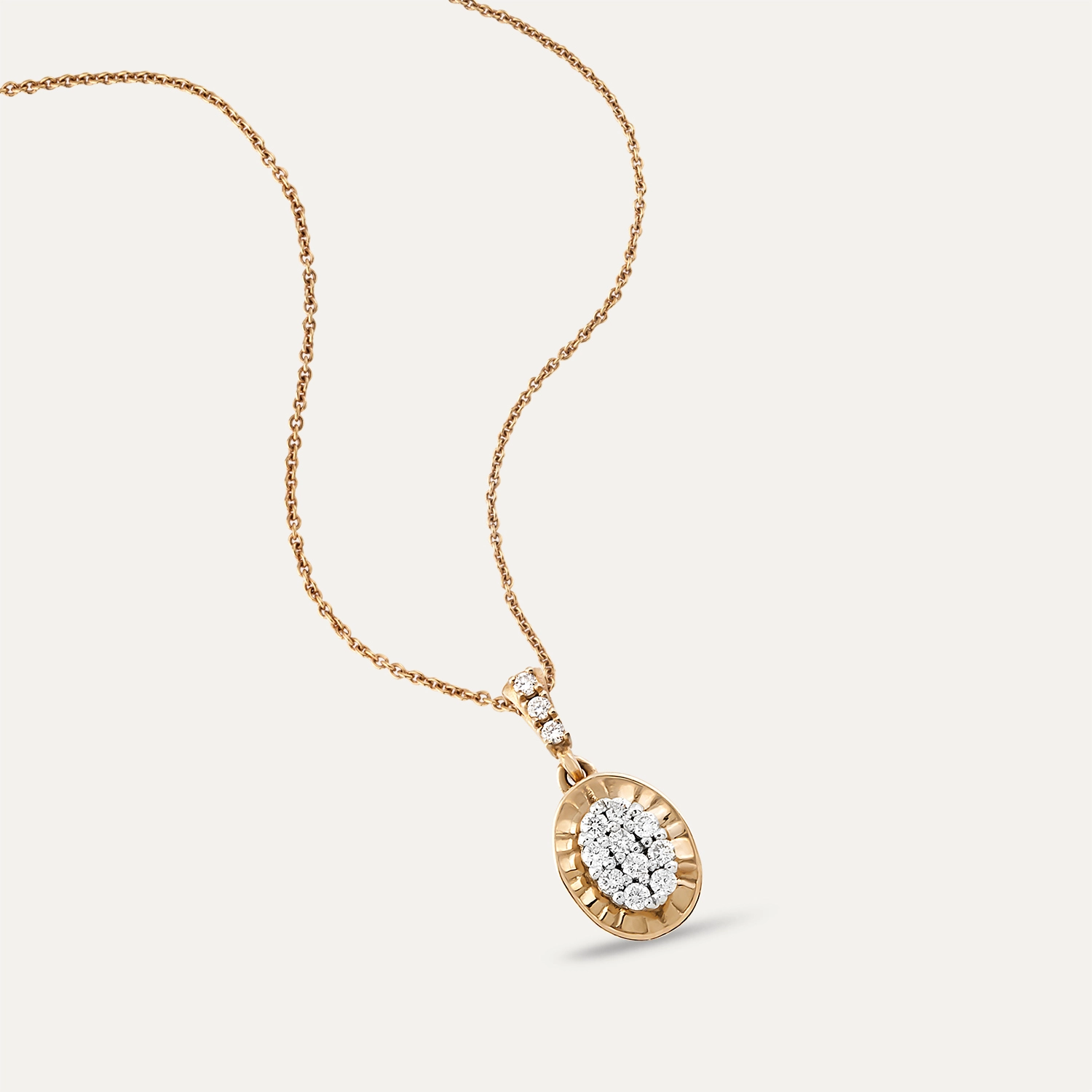 0.14 CT Diamond Rose Gold Coronet Necklace - 2