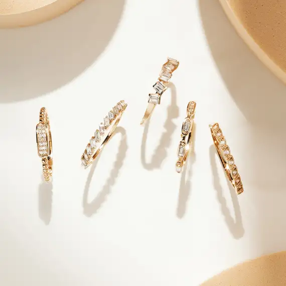 0.16 CT Baguette Cut Diamond Rose Gold Ring - 4