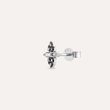 0.16 CT Black Diamond White Gold Single Earring - Nev Jewellery (1)