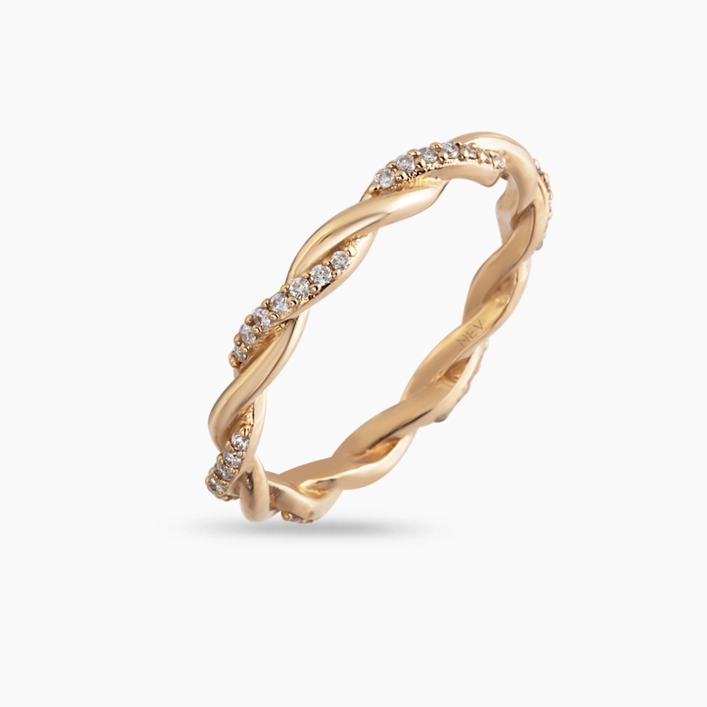 0.16 CT Diamond Rose Gold Spiral Ring - 3