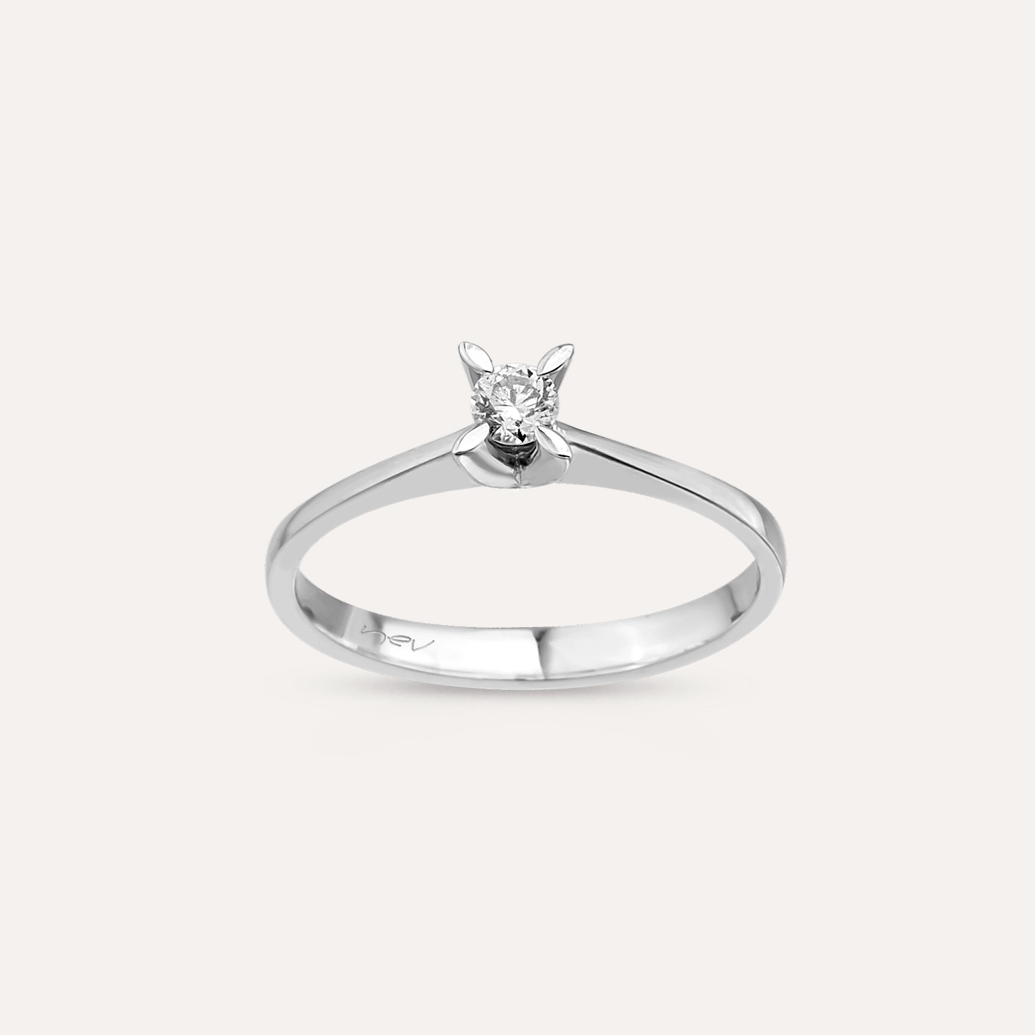 0.16 CT Diamond White Gold Solitaire Ring - 1