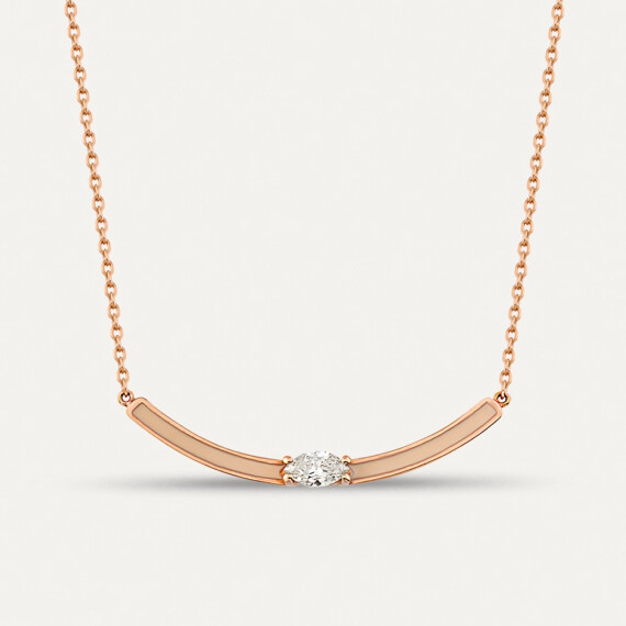 0.16 CT Marquise Cut Diamond Rose Gold Necklace - Nev Jewellery